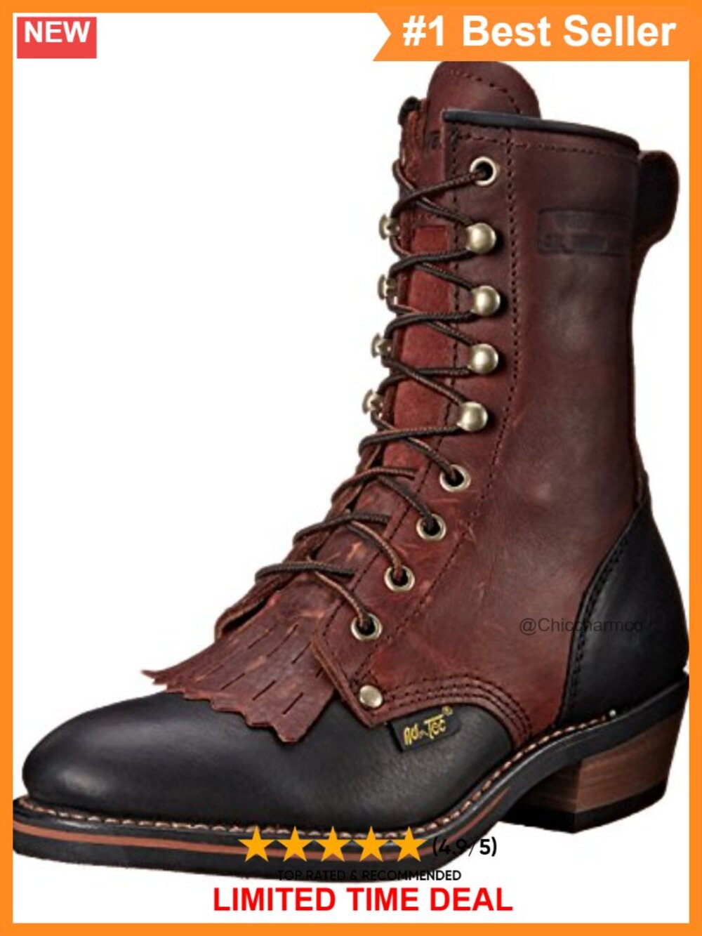 Full Grain Leather Packer Work Boots Slip Resistant Lace Up Ankle